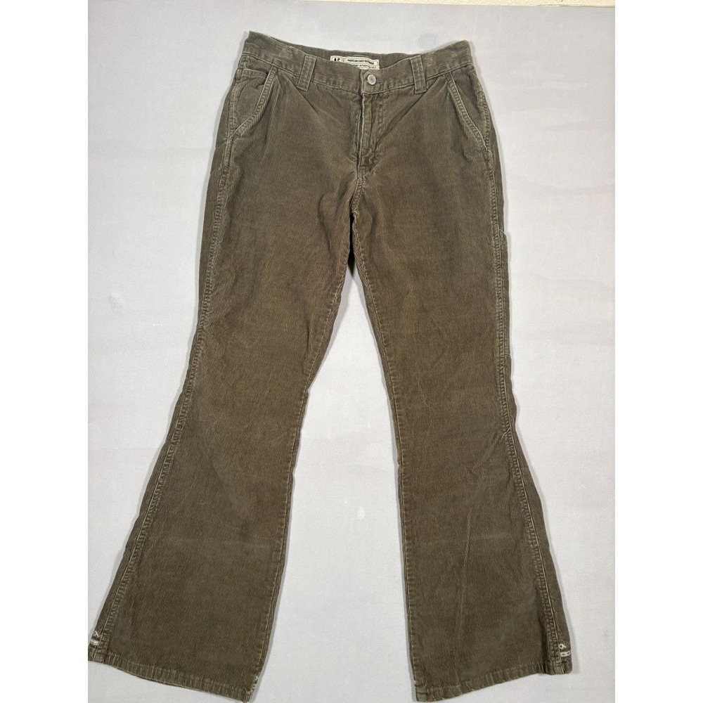 VTG 90s American Eagle 100 Cotton Mid Rise Corduroy Bootcut Flare Sz4 Y2k Grunge